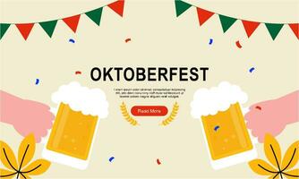 Oktoberfest horizontal bandera vector diseño