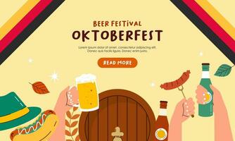 Oktoberfest horizontal bandera vector diseño