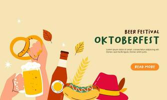 Oktoberfest horizontal bandera vector diseño