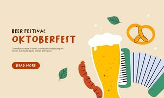 Oktoberfest horizontal bandera vector diseño