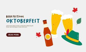 Oktoberfest horizontal bandera vector diseño