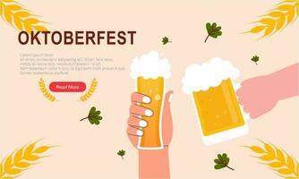 Oktoberfest horizontal banner vector design