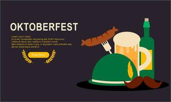 Oktoberfest horizontal bandera vector diseño