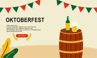 Oktoberfest horizontal banner vector design