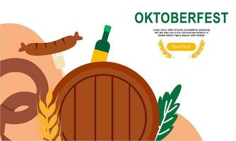 Oktoberfest horizontal bandera vector diseño