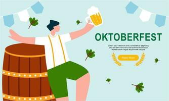 Oktoberfest horizontal bandera vector diseño