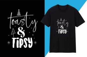 Toasty And Tipsy T shirt Design vector