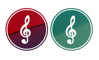 treble clef on multy color icon png