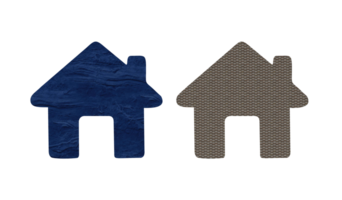 huis icoon symbool houten huis blauw en bruin png