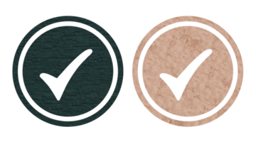 check mark icon symbol with texture black and brown png