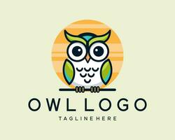 playful owl logo. This simple yet elegant design seamlessly blends charm and sophistication, creating a memorable and versatile identity for a variety of businesses vector