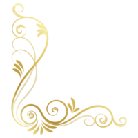 Gold vintage baroque corner ornament retro pattern antique style acanthus. Decorative design filigree calligraphy. You can use for wedding decoration of greeting card and laser cutting png
