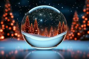 AI generated 3D circle frame a beautiful backdrop to celebrate Merry Christmas and Happy New Year AI Generated photo