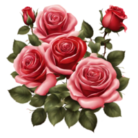 ai gerado vermelho rosas dentro namorados png