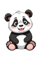 Panda cute with love heart illustration png