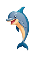 AI generated Cute cartoon dolphin illustration png