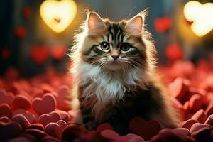 AI generated Affectionate kitty Cute kitten with a heart spreading warmth and joy AI Generated photo