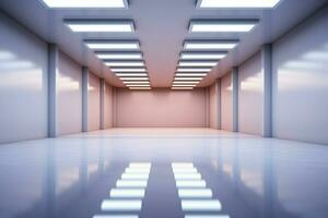 AI generated Spatial magic Empty room bathed in top light, 3D rendering photo