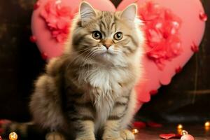 AI generated Affectionate kitty Cute kitten with a heart spreading warmth and joy AI Generated photo