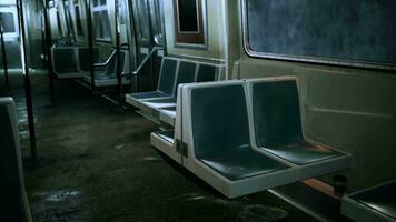 Empty seats in a metro train video