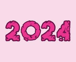 contento nuevo año 2024 resumen púrpura y rosado gráfico diseño vector logo símbolo ilustración