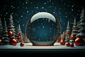 AI generated Festive 3D circle A frame background for celebrating the beauty of Christmas and New Year AI Generated photo