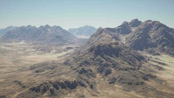 An aerial view of a mountain range in the desert video