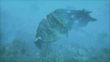 uma barco é submerso dentro a oceano água video