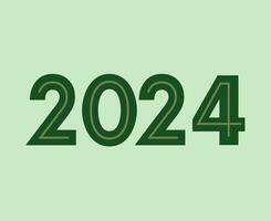 2024 Happy New Year Abstract Green Graphic Design Vector Logo Symbol Illustration