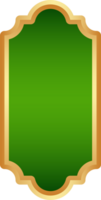 Ramadã dourado quadro. islâmico janela forma. árabe arco. muçulmano vintage fronteira para Projeto com verde fundo. indiano decoração dentro oriental estilo. png