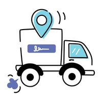 Supply Chain and Delivery Doodle Icon vector