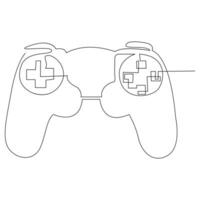 Game controller continuous single line outline vector art drawing and simple one line minimalist design