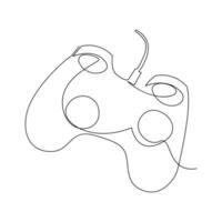 Game controller continuous single line outline vector art drawing and simple one line minimalist design