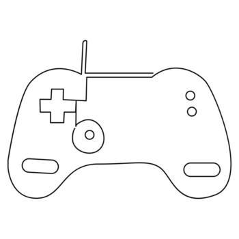 Game controller continuous single line outline vector art drawing and simple one line minimalist design