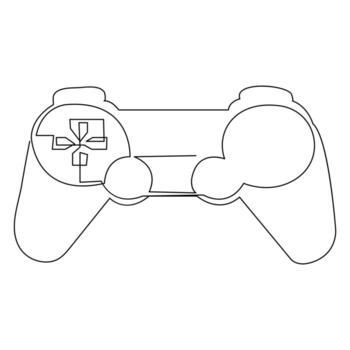 Game controller continuous single line outline vector art drawing and simple one line minimalist design