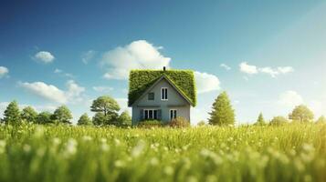 AI generated Green and environmentally friendly housing concept. AI Generated photo