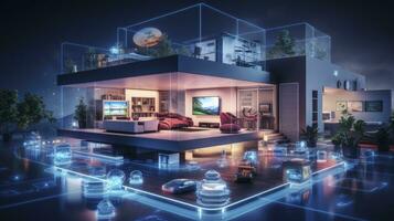 AI generated A Glimpse into the Connected Smart Home of Tomorrow. AI Generated photo