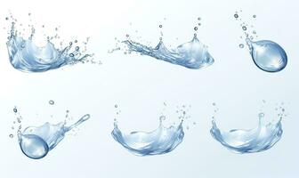 AI generated The water crown splashes with drops.Generative AI photo