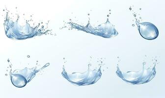 AI generated The water crown splashes with drops.Generative AI photo