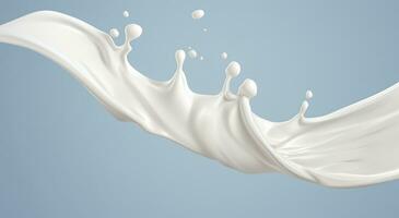 AI generated White milk splash isolated on background, liquid or Yogurt splash,  3d illustration. Generative AI photo