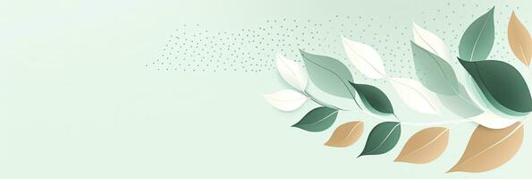 AI generated Minimalist abstract background with outline leaves. AI Generated photo