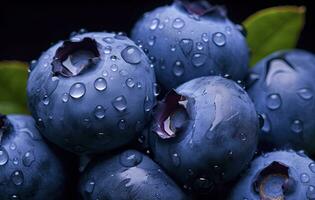 ai generado mojado arándano fruta. ai generado foto