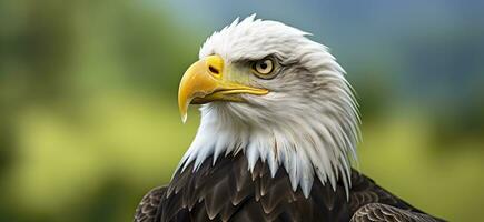 AI generated Portrait of an american bald eagle, wildlife. Generative AI photo