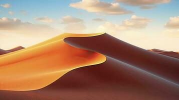 AI generated Desert with magical sands and dunes as inspiration for exotic adventures in dry climates.  AI Generated. photo