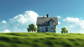 AI generated Green and environmentally friendly housing concept. AI Generated photo