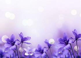 AI generated Abstract spring background with purple flowers. AI Generated photo