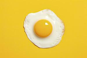 AI generated Fried egg on a yellow background. AI Generated photo