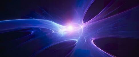 AI generated Neon colored glowing high energy singularity in space, 3D rendering. AI Generated photo