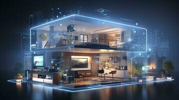 AI generated A Glimpse into the Connected Smart Home of Tomorrow. AI Generated photo