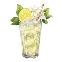 AI generated Watercolor jack fruit cream soda, Japanese soda. AI Generated photo